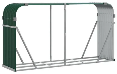 Productafbeelding van Houtopslagrek, verzinkt staal, outdoor houtopslag, groen