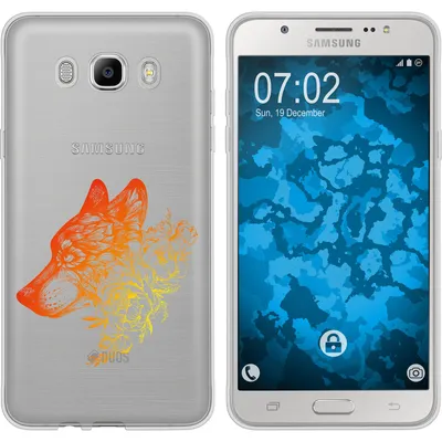 Produktbild von PhoneNatic Case kompatibel mit Samsung Galaxy J7 (2016) J710 Silikon-Hülle Floral Wolf M3-2