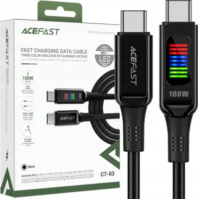 Immagine prodotto di Acefast C7-03 Cavo Usb-C 100W 1,2M con display - Nero