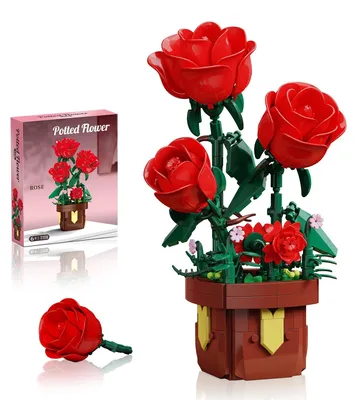 Productafbeelding van Bouwset met Rozen Bonsai in Pot, 307 Stukken