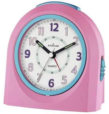 Produktbild von ATRIUM Wecker Analog Quarz rosa/blau A921-17 ohne Ticken mit Licht und Snooze