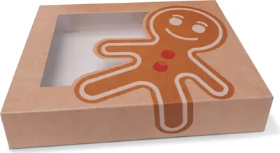 Produktbild von Kraftpapierbox mit Sichtfenster für Kekse, 26 x 19 x 5 cm, 50 Stück