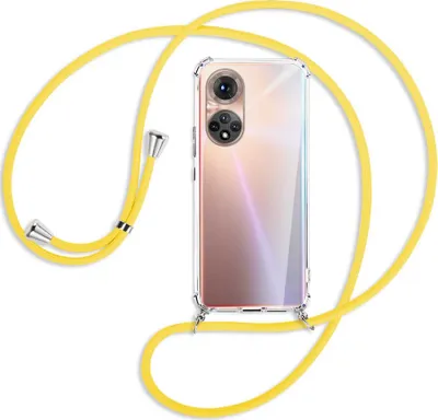 Produktbild von Handykette Backcover-Schutzhülle mit Band (Metall silberfarben) für Honor 50 (NTH-AN00) - gelb
