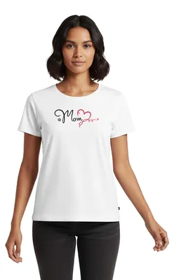 Produktbild von Spreadshirt Mom Mit Herz Frauen Premium T-Shirt, 5XL, Weiß