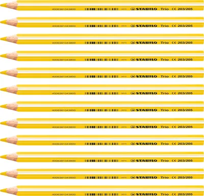 Produktbild von Dreikant-Buntstift - STABILO Trio dick - 12er Pack - gelb