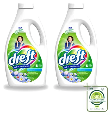 Produktbild von 2 x Dreft Flüssigwaschmittel Bunter Traum für Buntwäsche - Großpackung - 2 Stücke