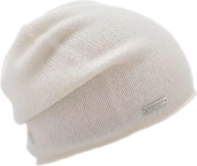 Seeberger Strickmütze-Beanie aus 100% Kaschmir mit Rollrand in beige
