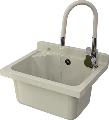 Obrázok produktu pre Granitan – umývadlo – drez – 77 × 41 × 34 cm – béžové – s batériou GRADO a sifónom – drez – LOMA