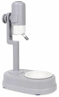 Produktbild von Erhöhter Hundenapf aus Keramik – höhenverstellbar (22–33 cm), 650 ml – Anti-Rutsch, Edelstahl-Auslauf – Trinkbrunnen und Futternapf für Katzen