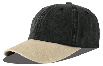 Obrázek produktu pro Baseballová čepice, 100% bavlna, uni, černá/khaki, s nastavitelnou velikostí
