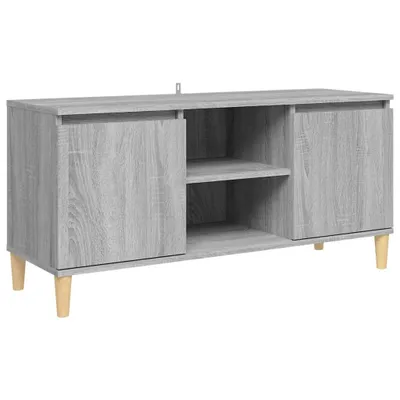 Productafbeelding van vidaXL TV-kast met massief houten poten, grijs Sonoma, 103,5 x 35 x 50 cm