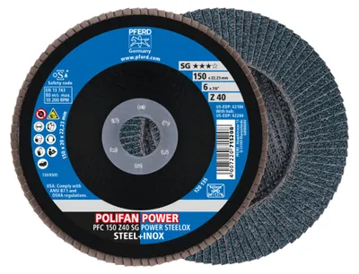 Produktbild von PFERD POLIFAN flap discs zirconia alumina Z SG POWER STEELOX, 15 cm, 10 Stück(e)