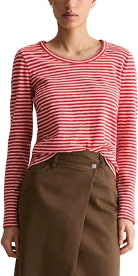 Produktbild von Marc OߴPolo Denim Damen Langarmshirt aus Baumwolle gestreift, Mehrfarbig (Me