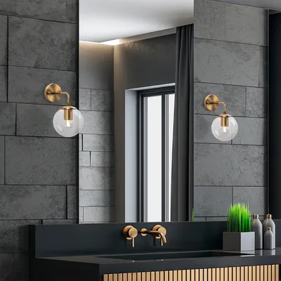 Produktbild von Opviq, Vintage Wandlampe aus Metall (15 x 27 x 25 cm), Kupfer, IP20 | E14 Fassung, max. 40 W, Glasabdeckung | Perfekt für industrielle Wohnräume, elegantes Design.