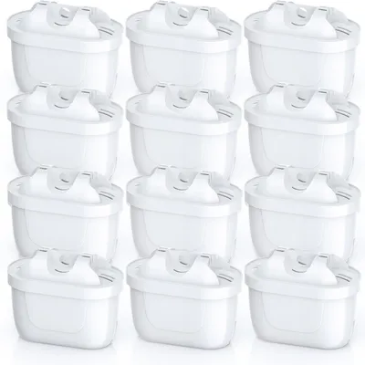 Produktbild von 12er Pack Ersatz-Wasserfilterkartuschen kompatibel mit Brita Maxtra+ Kanne