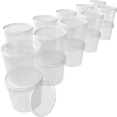 Produktbild von Kunststoffeimer mit Deckel | rund 5L | PP | Lebensmittelecht | Transparent 50 Stück