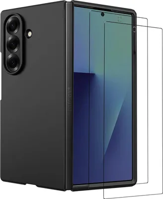 Image de 2in1 Set de protection pour le Samsung Galaxy Z Fold 7 se compose de 2x 9H film de protection d'écran et 1x Hard Case Housse de protection - Housse en noir