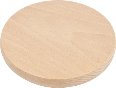 Image de Planche à découper en bois ronde 16 cm | Planche de cuisine en bois | Sous-plat en bois rond | Plateau en bois pour le service