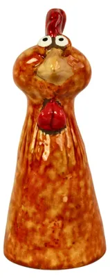 Produktbild von Zaunhocker Huhn braun aus Keramik Gartenfigur Dekofigur Gartendeko Gartenkeramik