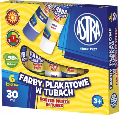 Produktbild von Plakatmalfarben in Schultuben 6 Farben 30 ml