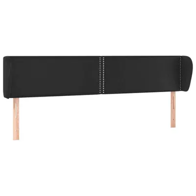 Produktbild von vidaXL Kopfteil mit Ohren Schwarz 183x23x78/88 cm Kunstleder