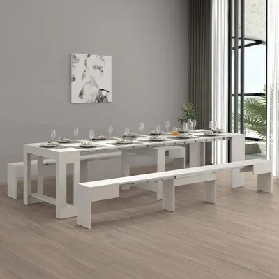 Productafbeelding van Auditore - set Tafel en Stoelen, Wit, 12 Zitplaatsen  Italy