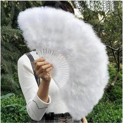 Produktbild von Weiße Damen-Fächer für Hochzeit und Karneval