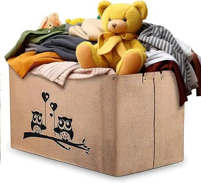 Produktbild von Famanu Spielzeugbox Jute Faltbare Aufbewahrungsbox - 56 x 30 x 28 cm