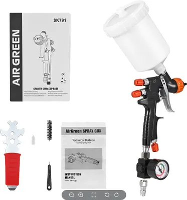 Obrázek produktu pro Lakovací stříkací pistole, systém HVLP, kapacita 600 cm³, červená