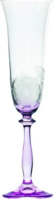 Produktbild von Casa Padrino Luxus Barock Champagnerglas 6er Set Lila Ø 7 x H. 24,5 cm - Handgefertigte und handgravierte Champagnergläser mit Blumen Design - Hotel & Restaurant Accessoires