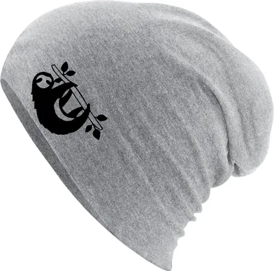 Produktbild von Huuraa Beanie Faultier Silhouette Heather Grey One Size Baumwolle und Elasthan Mütze Geschenkidee