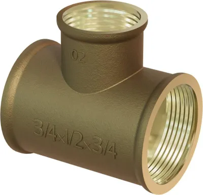 Image de Mexen BRASS raccord en T en laiton 1 FF x 1/2 FF x 1 FF - W97412-101210