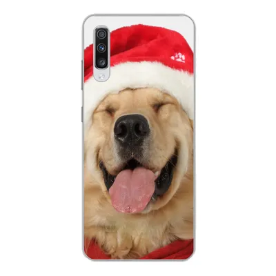 Produktbild von MuchoWow® Handyhülle Schutzhülle Hülle für Samsung Galaxy A70 Hund - Lustig - Lachen - Kinder - Jungen - Mädchen Silikon Softcase Handy Hülle - Schutzhaube