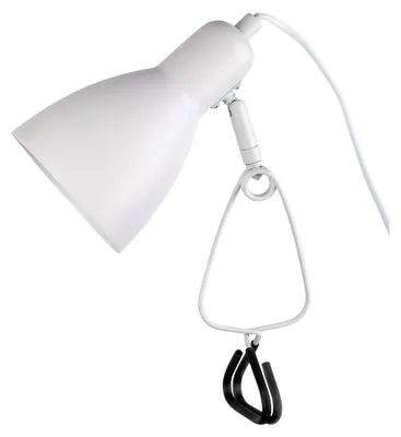Produktbild von Tischleuchten - Klemmtischleuchte "MARA" weiß, Tischlampe im Retro Style, aus Metall in weiß, 28 cm hoch, Ø 10,5 cm, E14-Fassung – Schnurschalter