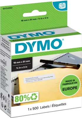 Produktbild von DYMO LabelWriter Universal Etiketten 19 x 51 mm weiß 1 Rolle à 500 Etiketten