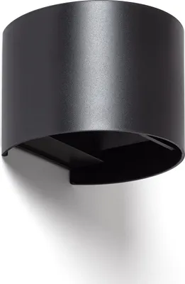 Produktbild von LED Wandleuchte Außen Dimmbar 6W doppelseitige Beleuchtung Eros Curvy Schwarz