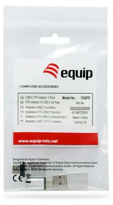Produktbild von Equip Adapter USB-C->USB-A/-B/USB-A->USB-C        3Stk  Alu.
