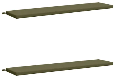 Imagen del producto de Cojines para banco, juego de 2 unidades, 100% poliéster, color verde oliva
