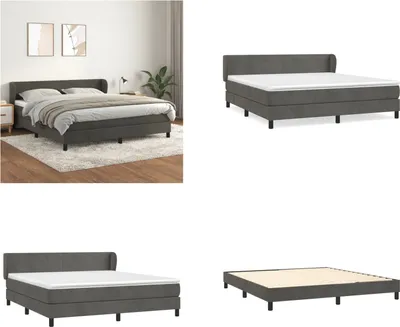Productafbeelding van vidaXL Boxspringbed met matras, donkergrijs, 180x200 cm, fluweel