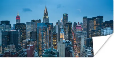 Produktbild von MuchoWow® Poster New York - Skyline - Empire State Building 150x75 cm - ohne Rahmen