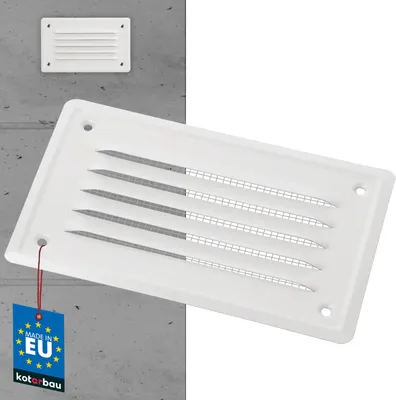 Immagine prodotto di KOTARBAU® Griglia di ventilazione 165x100 mm Griglia per l'aria di scarico avvitata Ventilazione del camino verniciata Bianco Zanzariera resistente alla corrosione