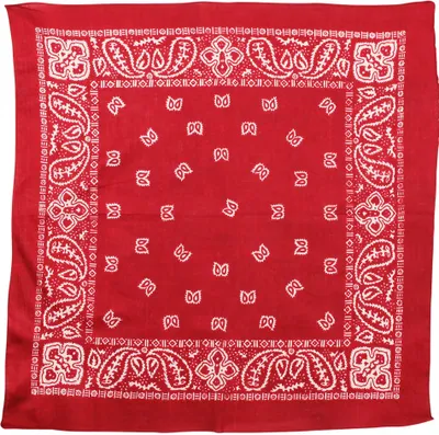 Produktbild von Bandana Tuch - Paisley Muster 01 - quadratisches Kopftuch rot - weiß