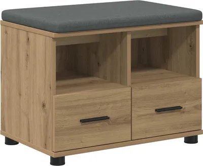 Image de Banc d'entrée avec coussin Chêne Artisanal 60 x 38 x 46 cm