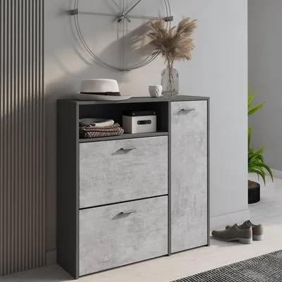 Productafbeelding van Scultuur - Inkommeubel, 92x27x94h cm Zwart Antraciet, 5 Paar