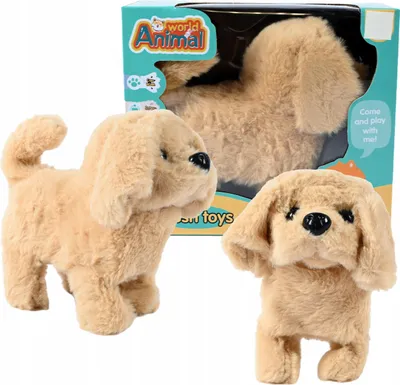 Produktbild von Interaktiver Hund Braun Plüschtier - Läuft, Bellt & Wedelt - Spielzeug für Kinder