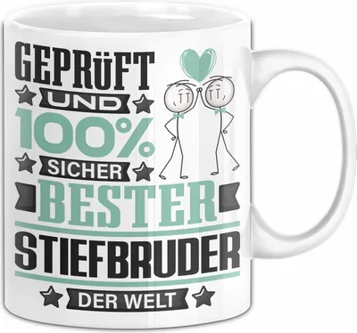 Produktbild von Stiefbruder Geschenk Lustiger Spruch für Stiefbruder Geschenkidee Bester Stiefbruder Der Welt (Weiß)