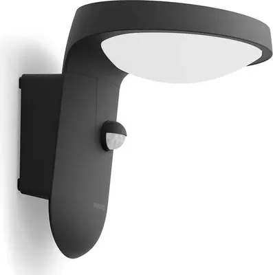 Zdjęcie produktu dla Philips Kinkiet Tyla 9 W, Oświetlenie zewnętrzne ścienne, Antracyt, Metal, IP44, Patio, Ogród, I