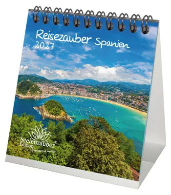 Produktbild von Reisezauber Spanien Tischkalender 10x10cm für 2027 Madrid Urlaub Mediterran - Seelenzauber