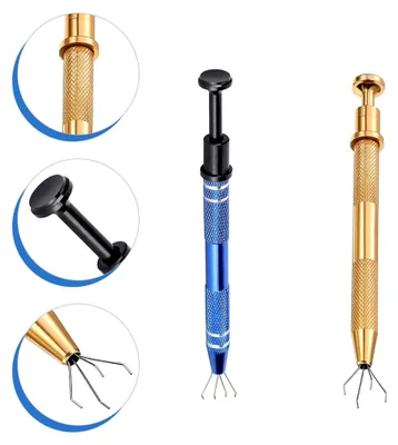 Produktbild von 6 Stück Edelstahl Schmuck Greifzangen für Präzisionspiercings und Strassperlen