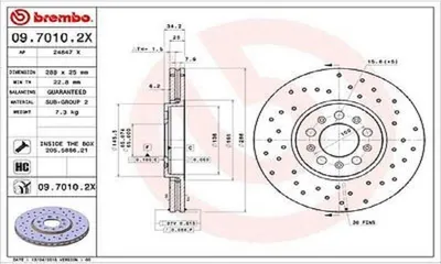 Image de Disque de frein BREMBO 09.7010.2X